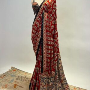 Name: Crimson Bridal Elegance Saree