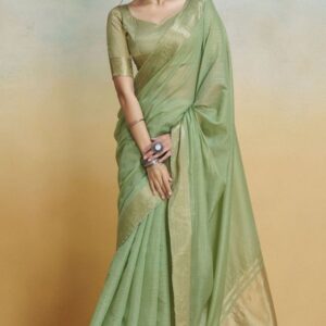 Pistachio Green Handloom Silk Saree