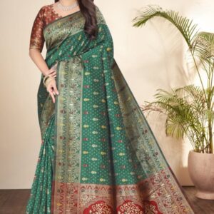 Green Banarasi Jacquard Saree
