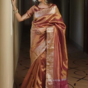 Copper Glow Silk Saree