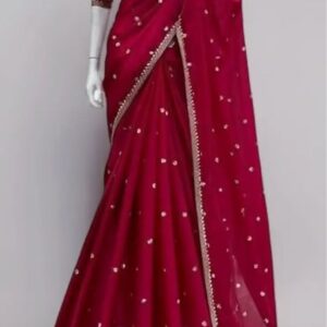 Crimson Charm Georgette Saree