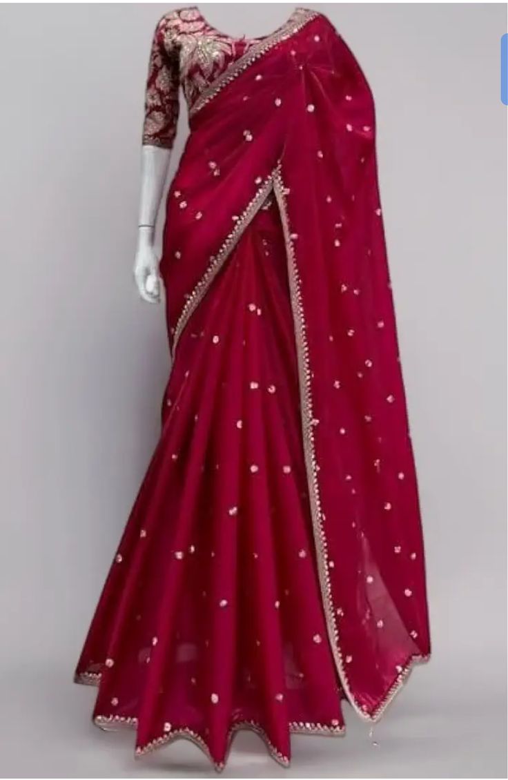 Crimson Charm Georgette Saree